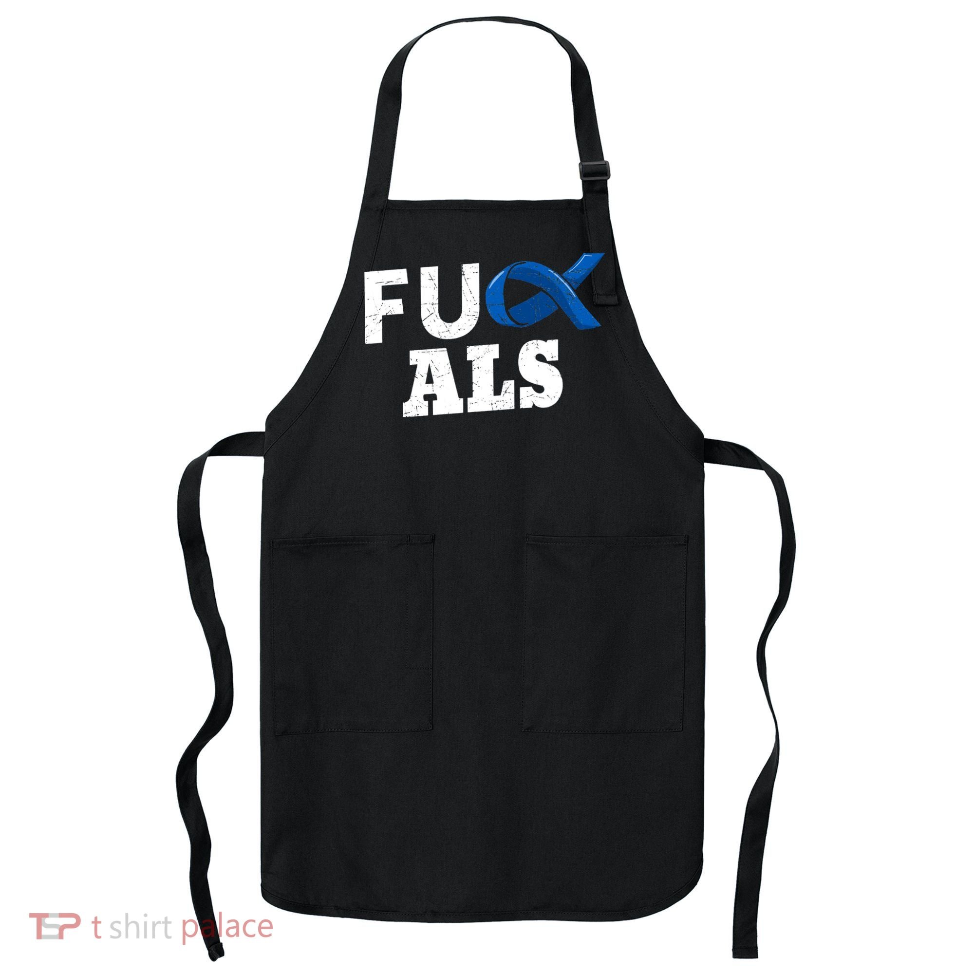 ALS Disease Lou Gehrig's Blue Ribbon Neurological Disorders Apron