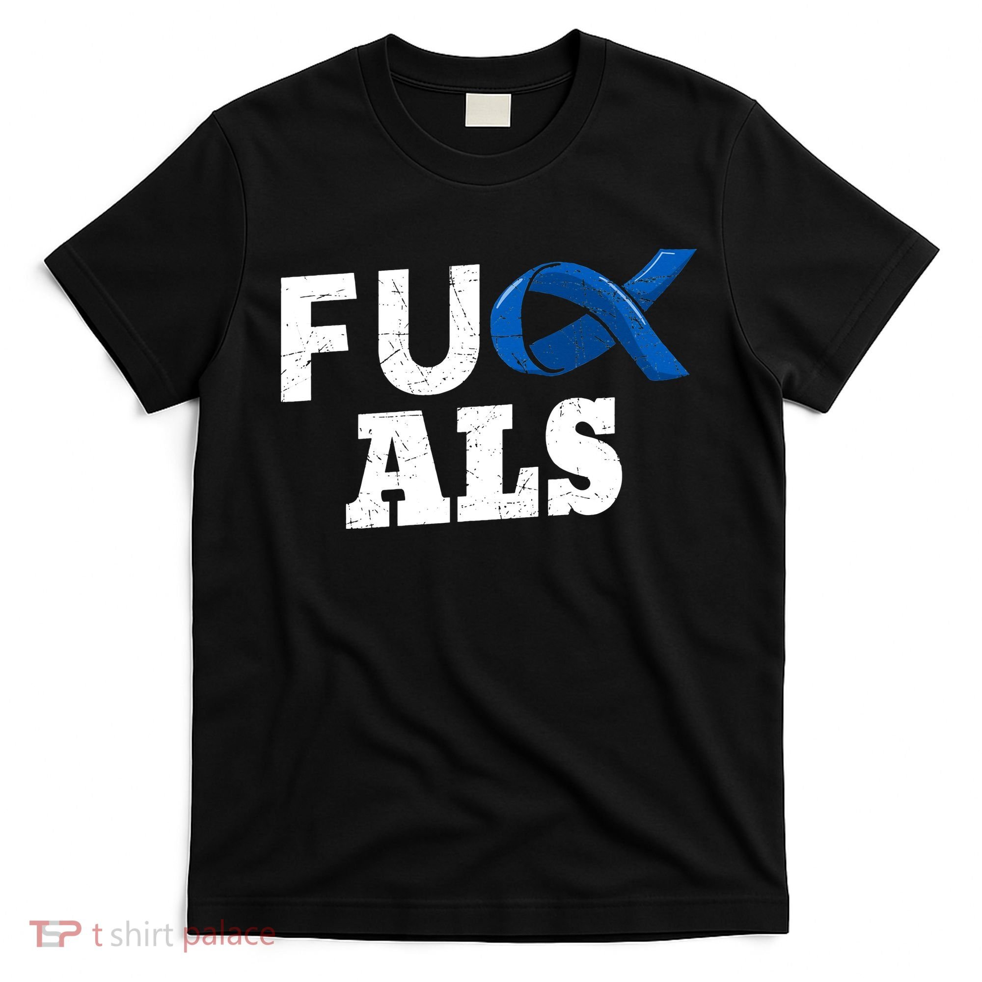 ALS Disease Lou Gehrig's Blue Ribbon Neurological Disorders T-Shirt