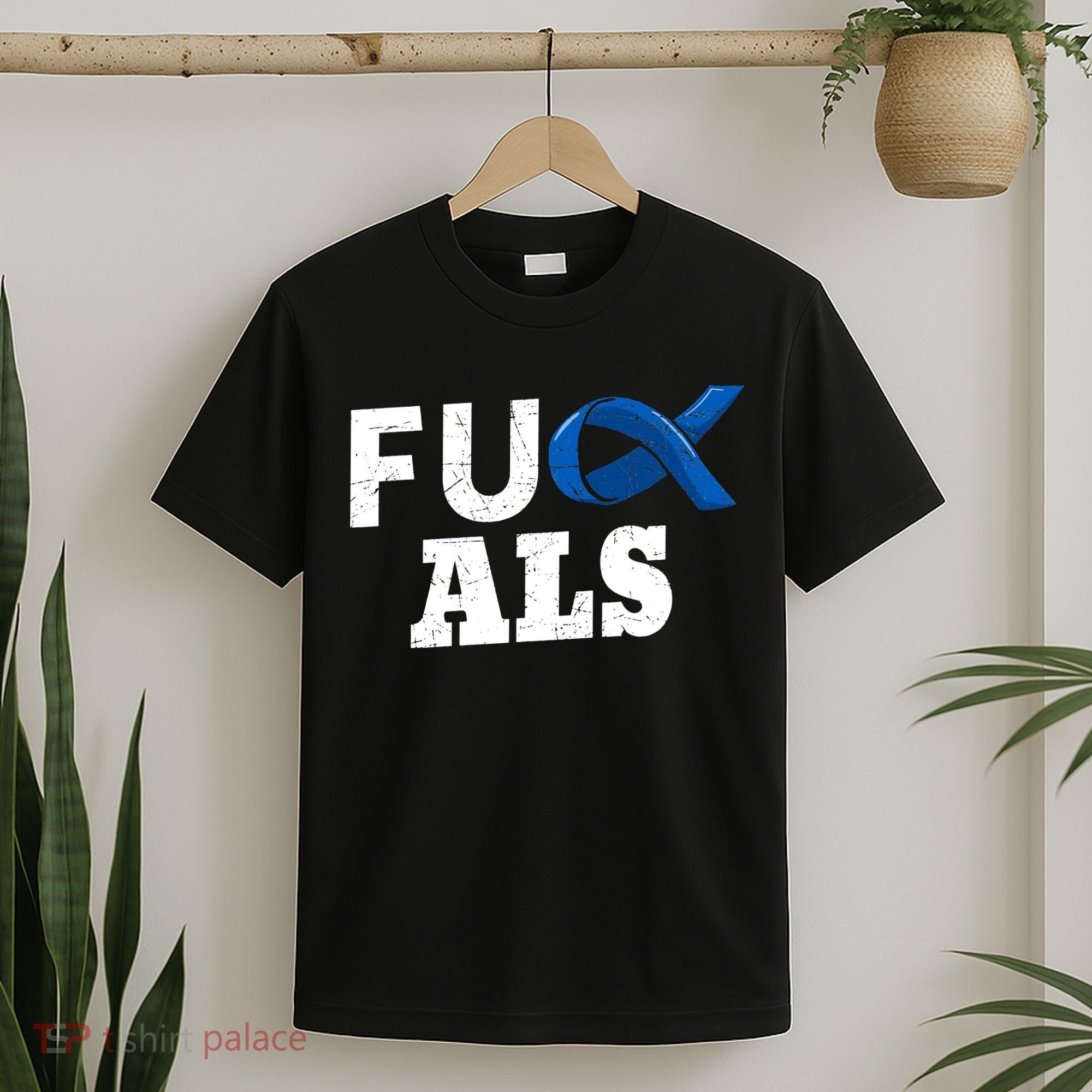 ALS Disease Lou Gehrig's Blue Ribbon Neurological Disorders T-Shirt