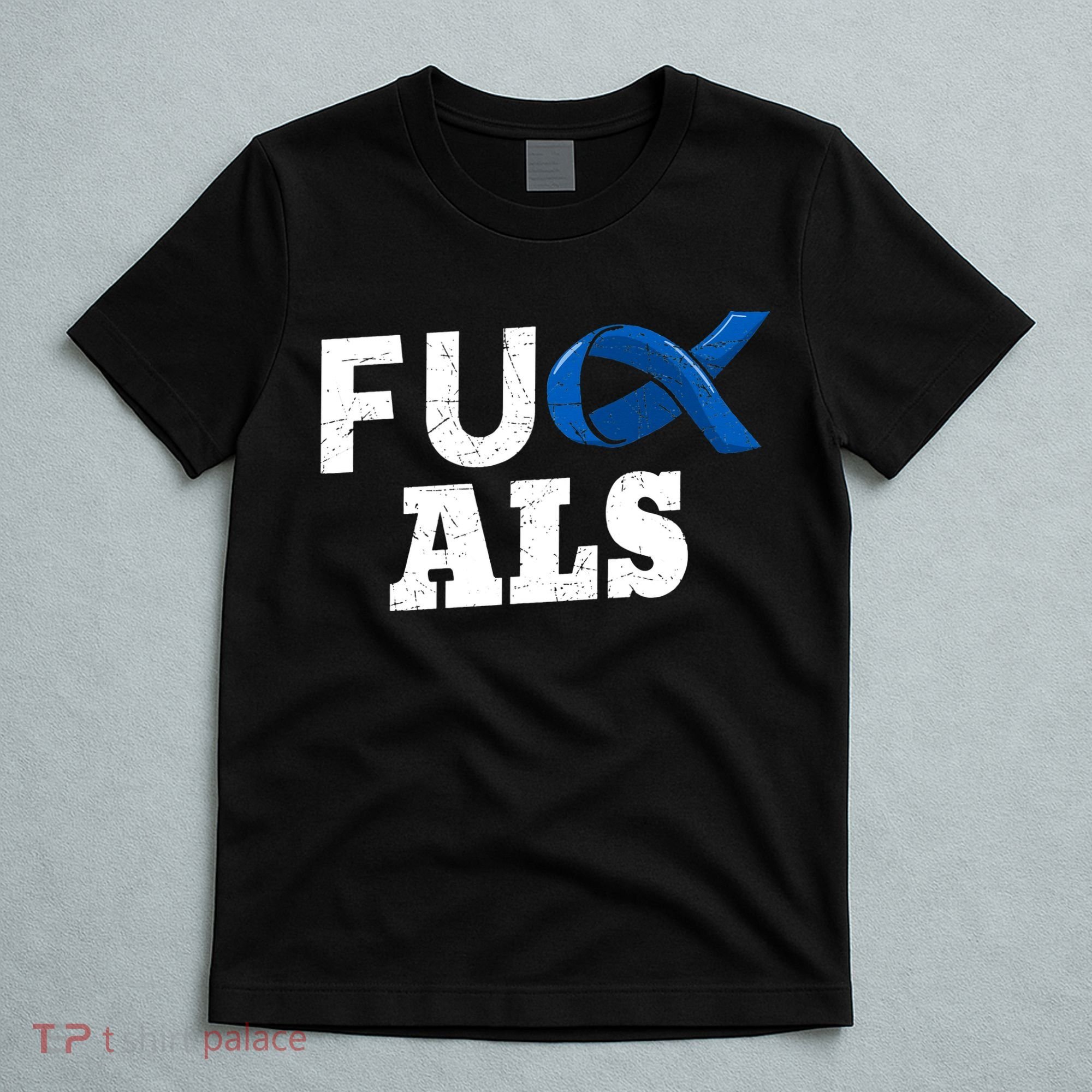 ALS Disease Lou Gehrig's Blue Ribbon Neurological Disorders T-Shirt