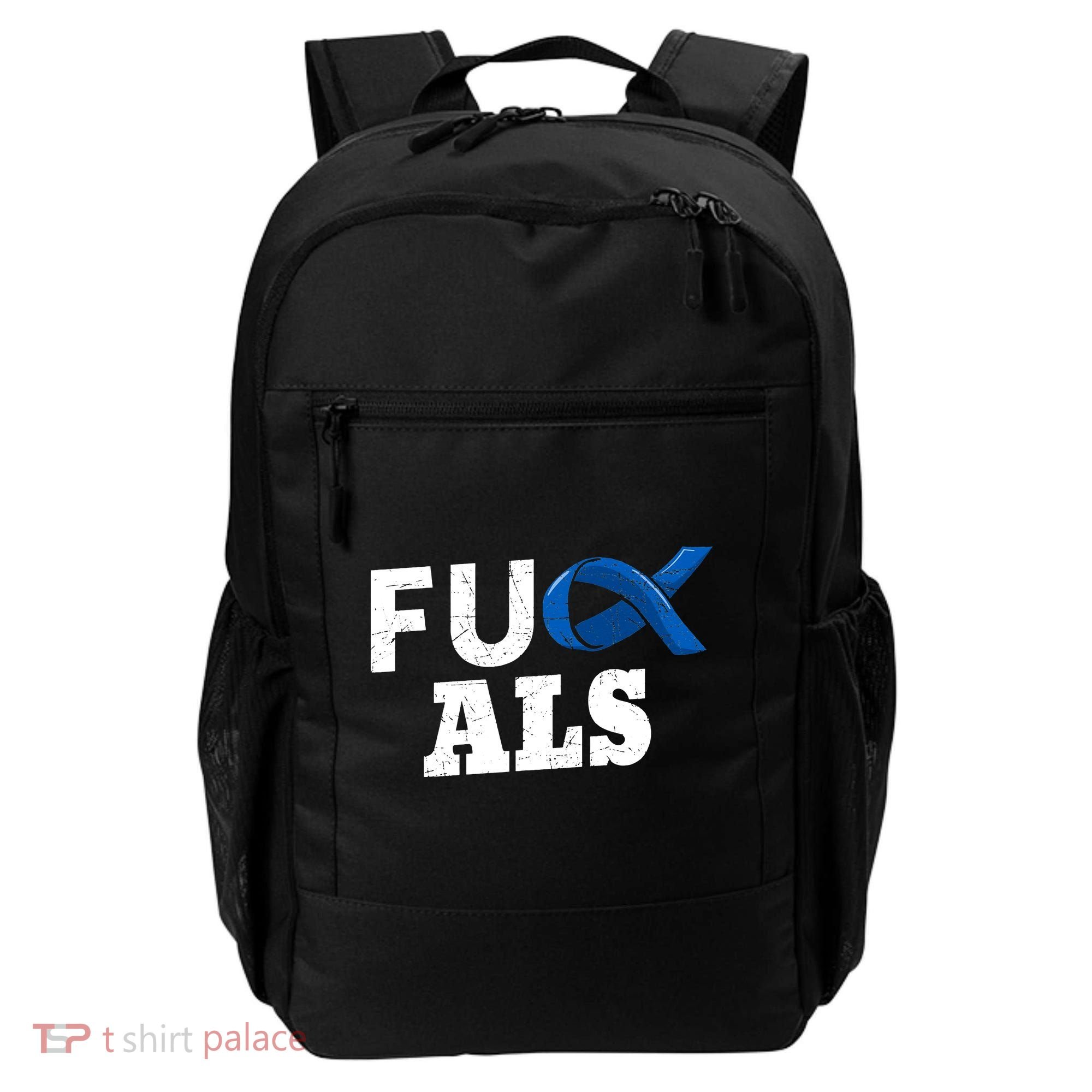 ALS Disease Lou Gehrig's Blue Ribbon Neurological Disorders Backpack