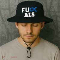 ALS Disease Lou Gehrig's Blue Ribbon Neurological Disorders Bucket Hat thumb 2