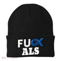 ALS Disease Lou Gehrig's Blue Ribbon Neurological Disorders Beanie thumb 0