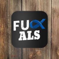 ALS Disease Lou Gehrig's Blue Ribbon Neurological Disorders Coaster thumb 0