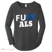 ALS Disease Lou Gehrig's Blue Ribbon Neurological Disorders Women's Perfect Tri Tunic Long Sleeve Shirt thumb 0