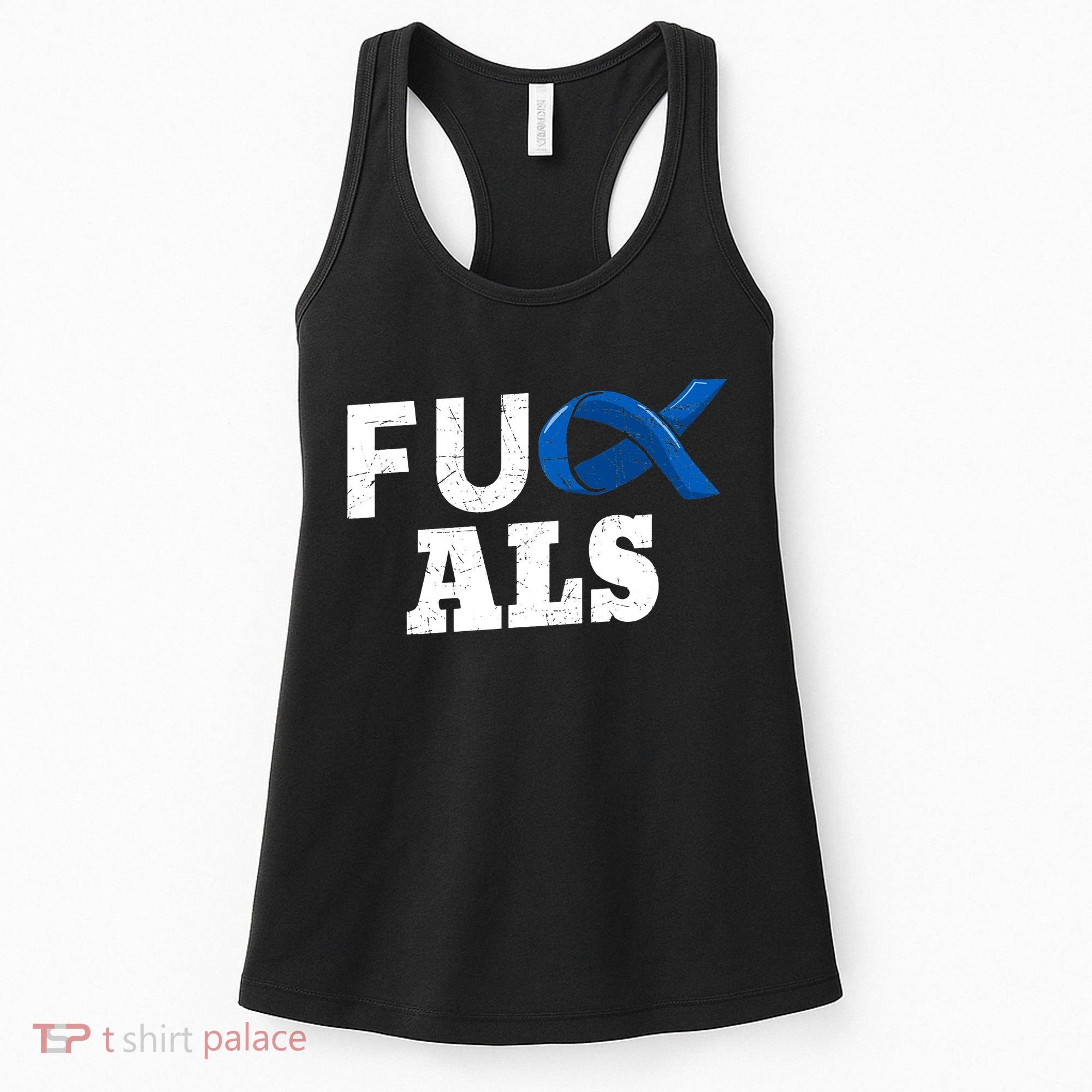 ALS Disease Lou Gehrig's Blue Ribbon Neurological Disorders Women's Tank Top