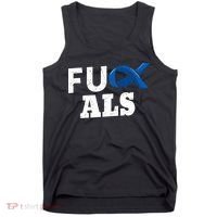 ALS Disease Lou Gehrig's Blue Ribbon Neurological Disorders Tank Top thumb 0