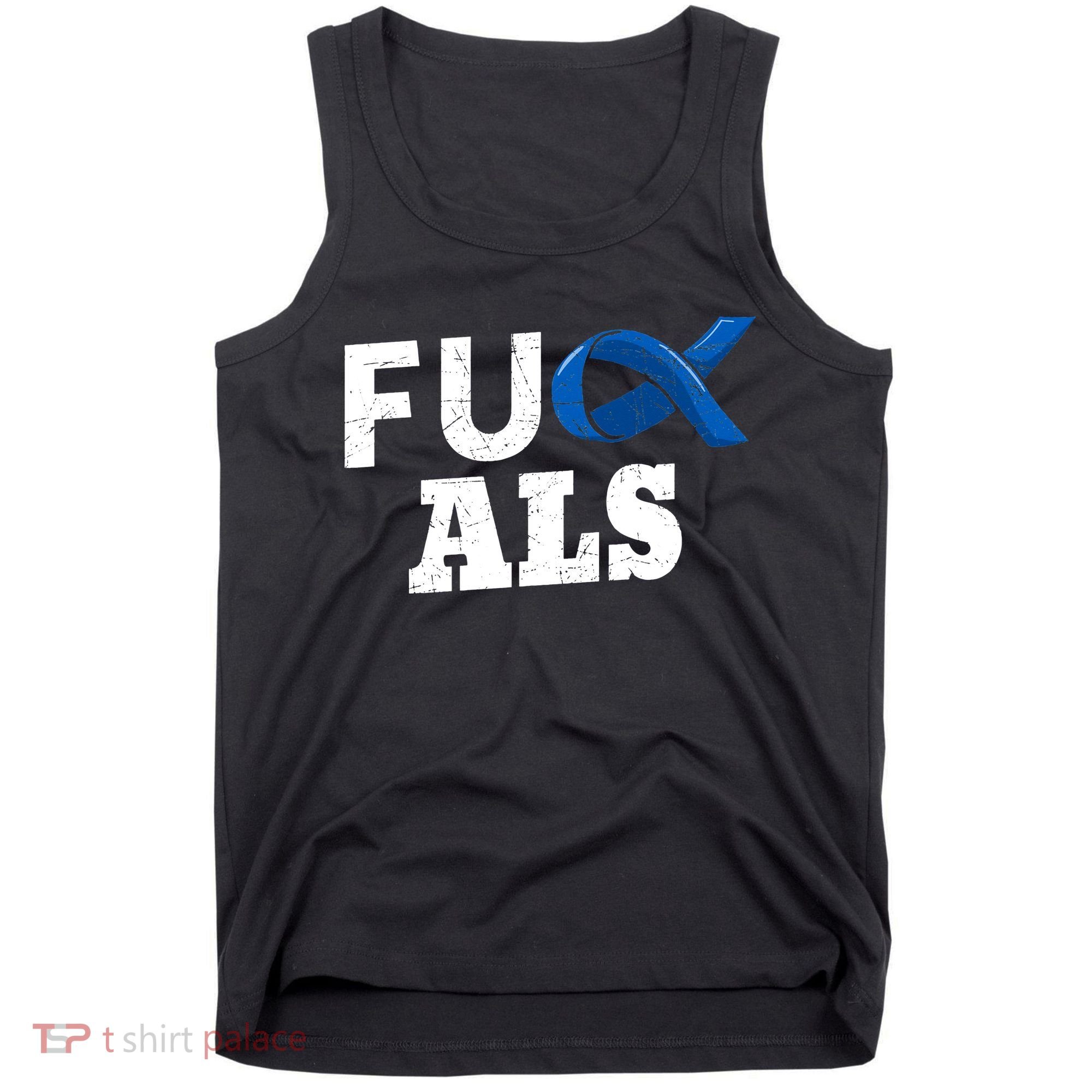 ALS Disease Lou Gehrig's Blue Ribbon Neurological Disorders Tank Top
