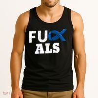 ALS Disease Lou Gehrig's Blue Ribbon Neurological Disorders Tank Top thumb 3