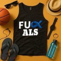 ALS Disease Lou Gehrig's Blue Ribbon Neurological Disorders Tank Top thumb 4