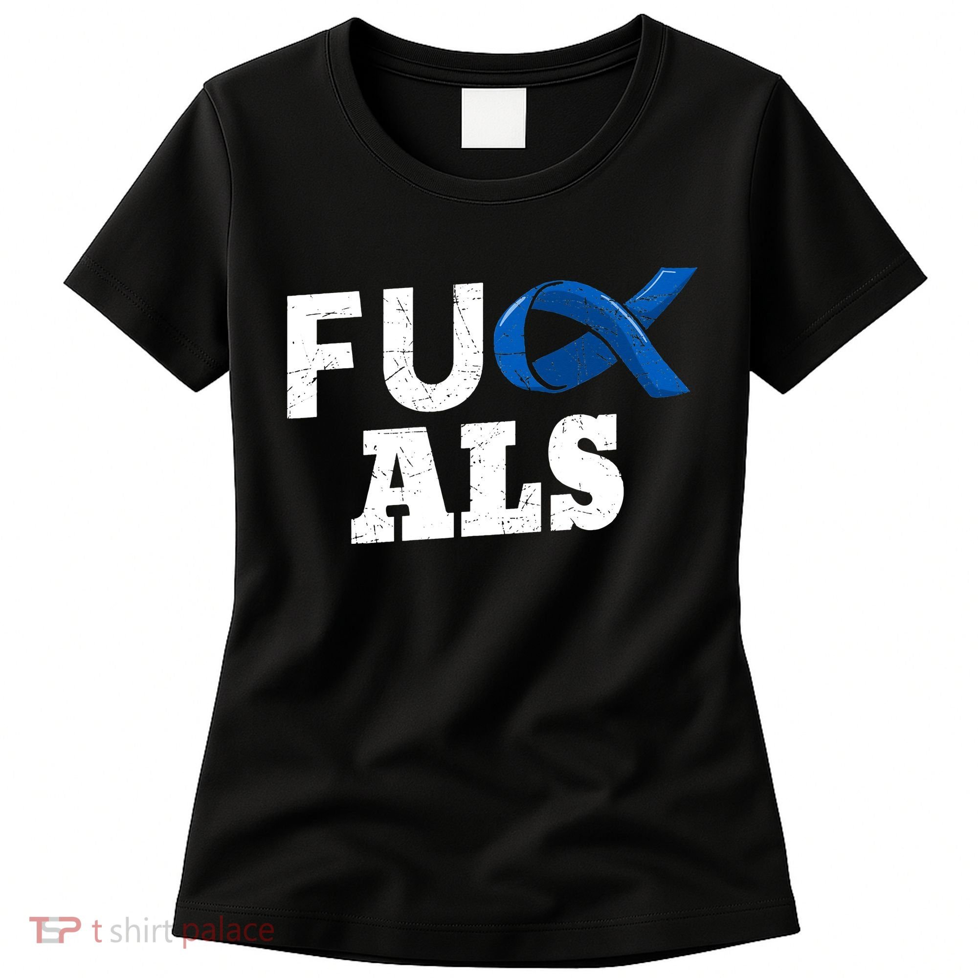 ALS Disease Lou Gehrig's Blue Ribbon Neurological Disorders Women's T-Shirt