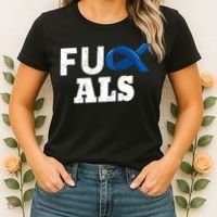 ALS Disease Lou Gehrig's Blue Ribbon Neurological Disorders Women's T-Shirt thumb 2