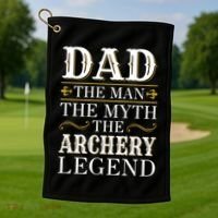Archery Dad Legend Gift For Fathers Day Gift Golf Towel thumb 1