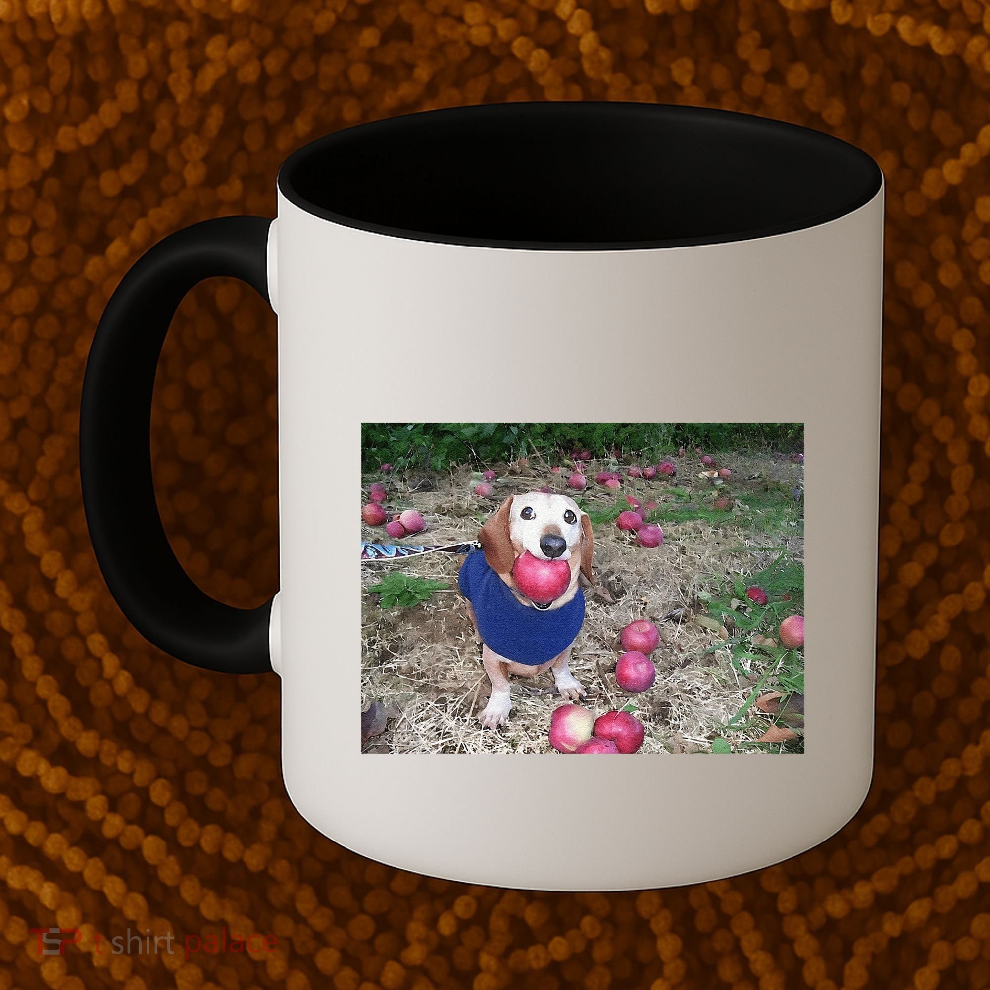 Apple Dog Meme Funny Dog With Apple In Mouth Funny Brainrot Coffee Mug