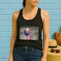 Apple Dog Meme Funny Dog With Apple In Mouth Funny Brainrot Women's Tank Top thumb 2