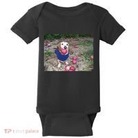 Apple Dog Meme Funny Dog With Apple In Mouth Funny Brainrot Baby Bodysuit thumb 0
