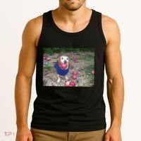 Apple Dog Meme Funny Dog With Apple In Mouth Funny Brainrot Tank Top thumb 3