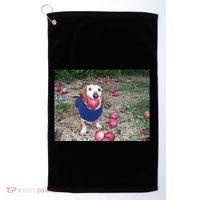 Apple Dog Meme Funny Dog With Apple In Mouth Funny Brainrot Golf Towel thumb 0