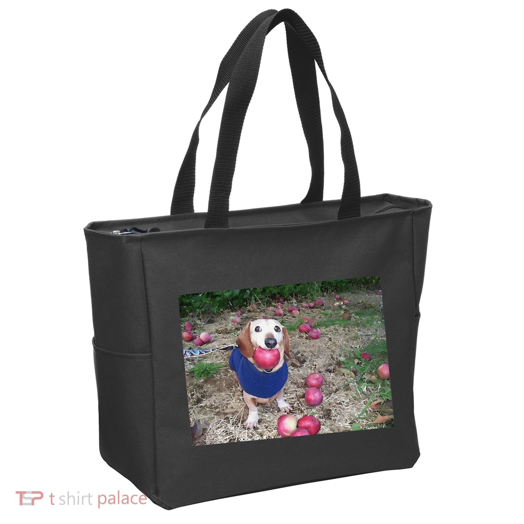 Apple Dog Meme Funny Dog With Apple In Mouth Funny Brainrot Tote Bag