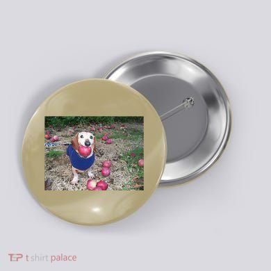 Apple Dog Meme Funny Dog With Apple In Mouth Funny Brainrot Button