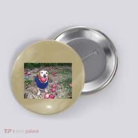 Apple Dog Meme Funny Dog With Apple In Mouth Funny Brainrot Button thumb 0