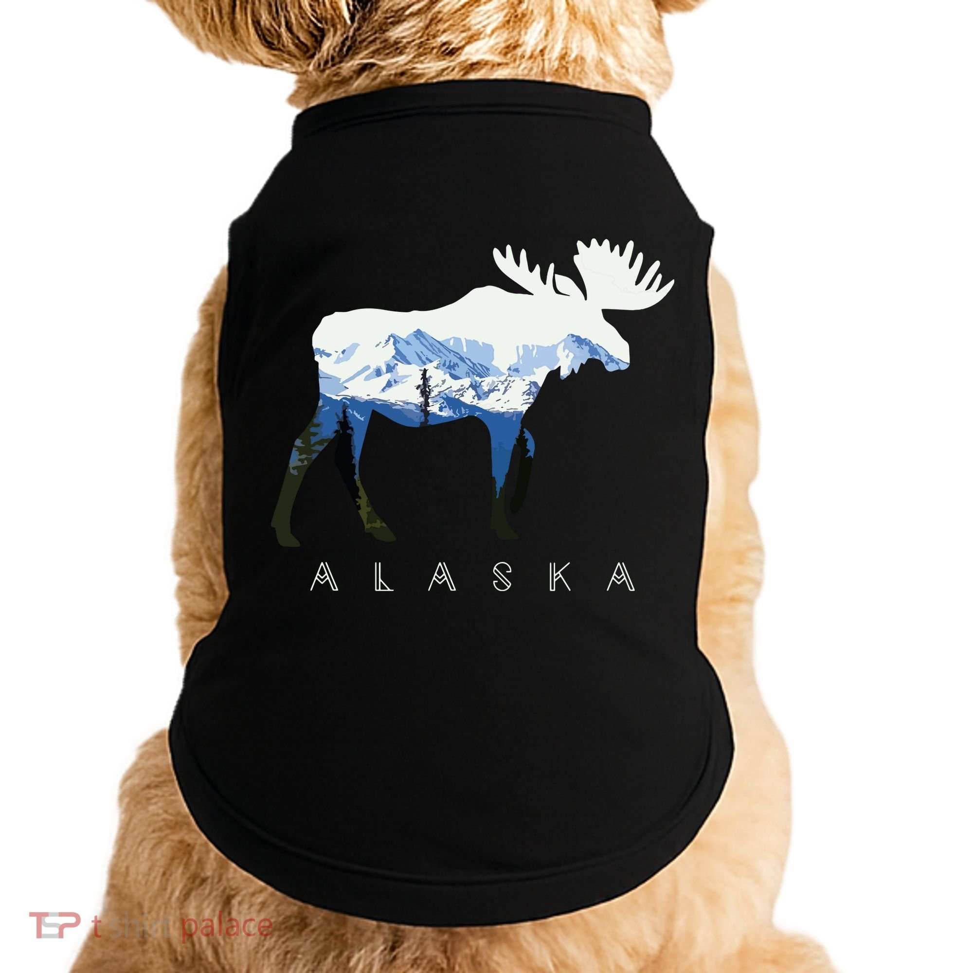 Alaska Day Moose Snowy Mountain Doggie Tank