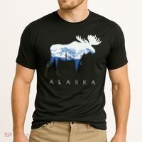 Alaska Day Moose Snowy Mountain Cooling Performance Crew T-Shirt thumb 2