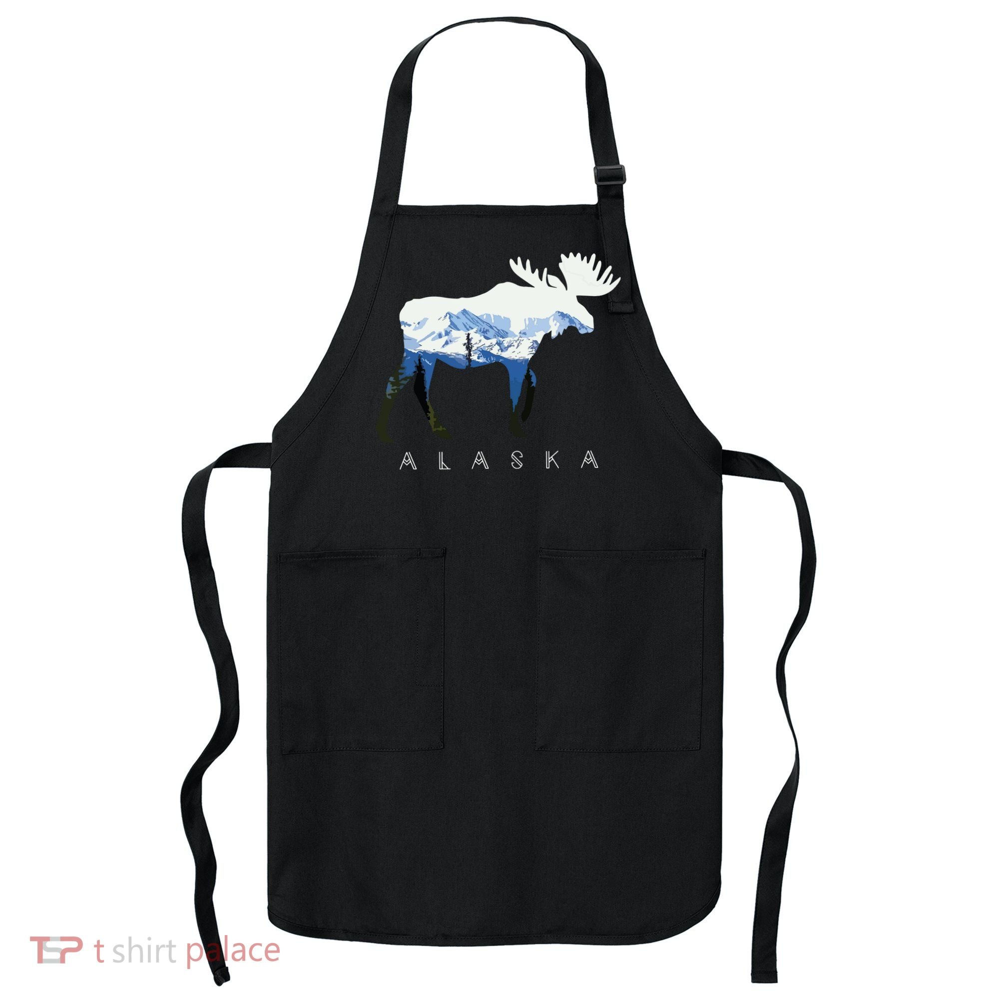 Alaska Day Moose Snowy Mountain Apron