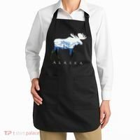 Alaska Day Moose Snowy Mountain Apron thumb 2