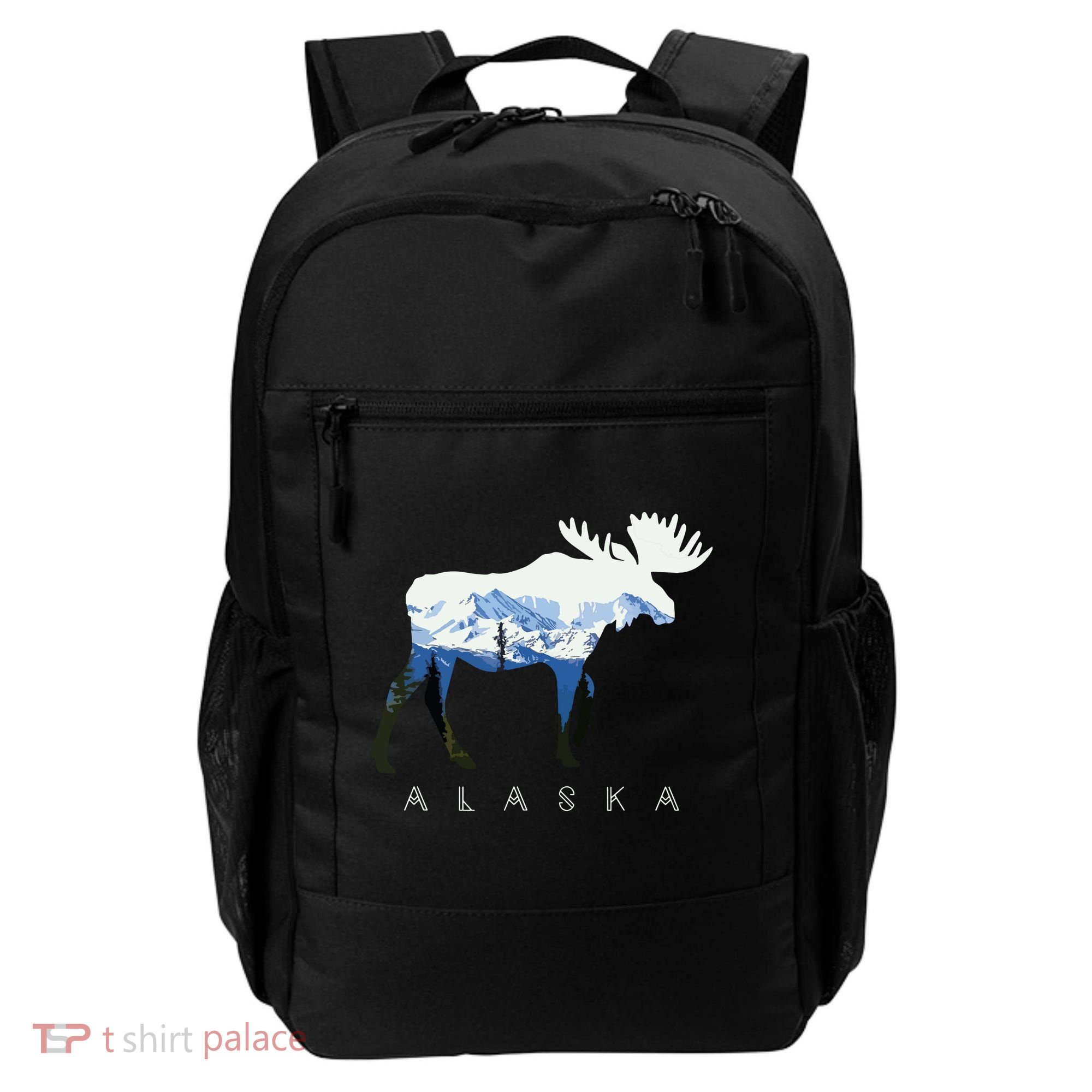 Alaska Day Moose Snowy Mountain Backpack