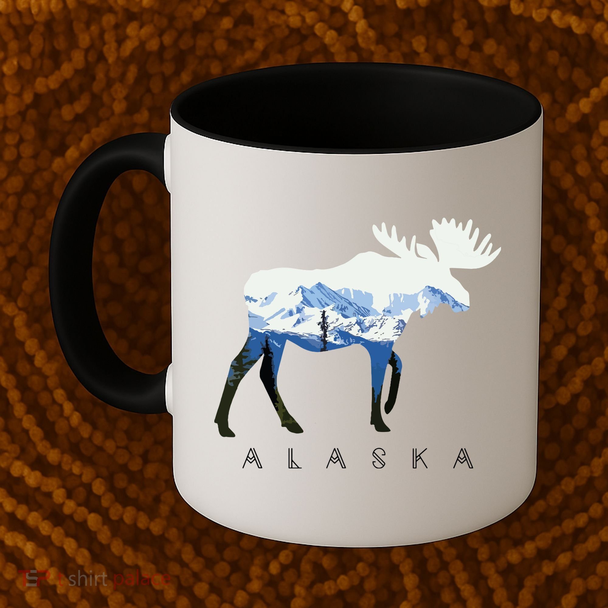 Alaska Day Moose Snowy Mountain Coffee Mug