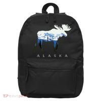Alaska Day Moose Snowy Mountain 16 in Basic Backpack thumb 0