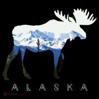 Alaska Day Moose Snowy Mountain Women's Hoodie thumb 2