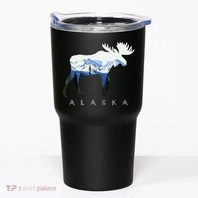 Alaska Day Moose Snowy Mountain Tumbler