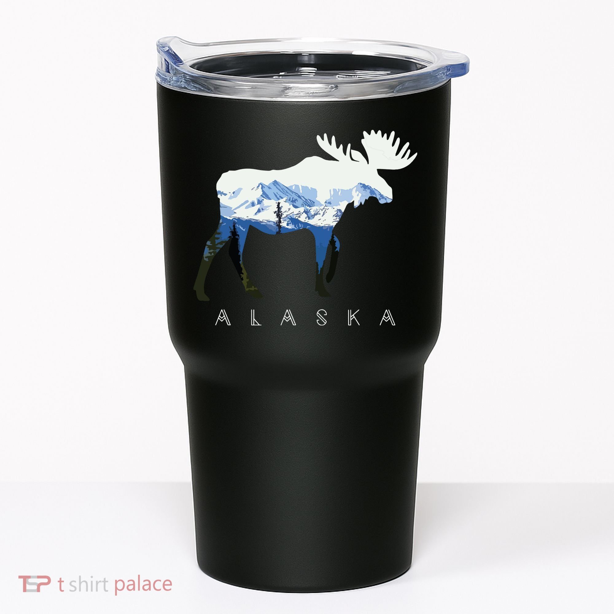 Alaska Day Moose Snowy Mountain Tumbler