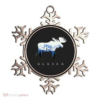 Alaska Day Moose Snowy Mountain Ornament
