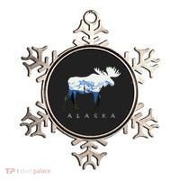Alaska Day Moose Snowy Mountain Ornament thumb 0