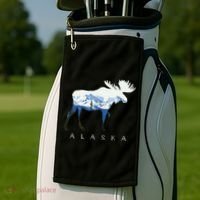 Alaska Day Moose Snowy Mountain Golf Towel thumb 2