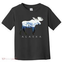 Alaska Day Moose Snowy Mountain Toddler T-Shirt thumb 0