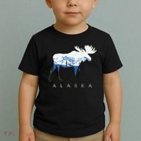 Alaska Day Moose Snowy Mountain Toddler T-Shirt thumb 2