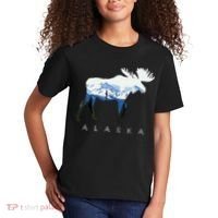 Alaska Day Moose Snowy Mountain Kids T-Shirt thumb 2