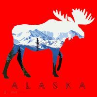 Alaska Day Moose Snowy Mountain Santa Hat thumb 1