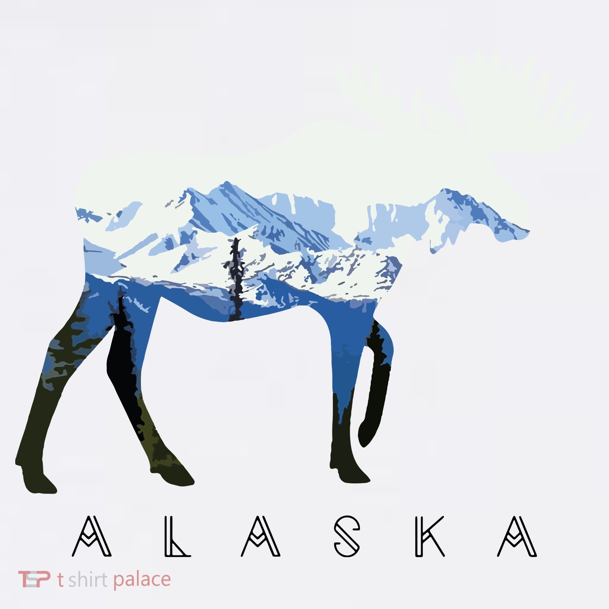Alaska Day Moose Snowy Mountain Comfort Colors Garment-Dyed Hooded Sweatshirt