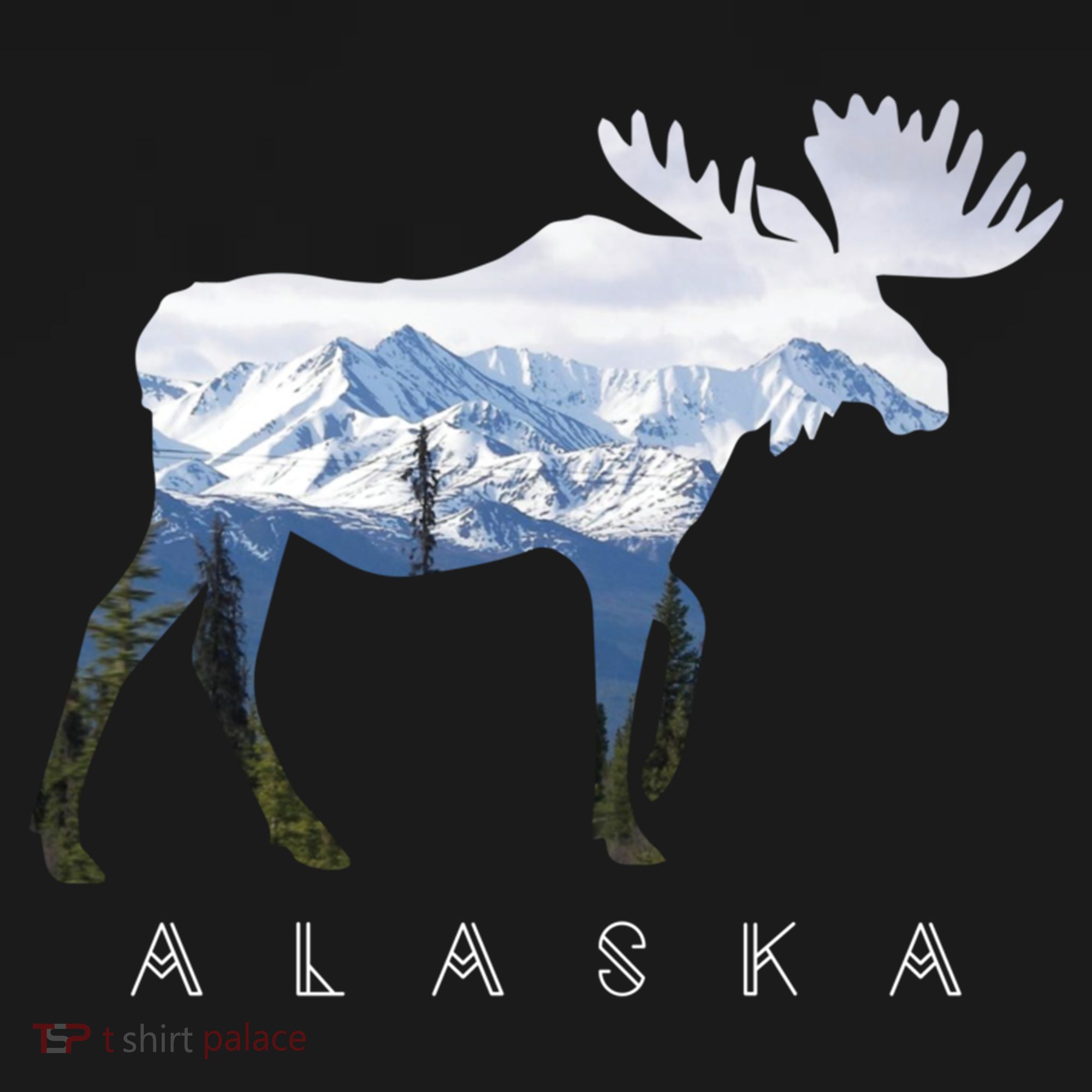 Alaska Day Moose Snowy Mountain Cute Gift Alaskan Tourist Gift Women's Hoodie