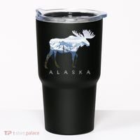 Alaska Day Moose Snowy Mountain Cute Gift Alaskan Tourist Gift Tumbler thumb 0