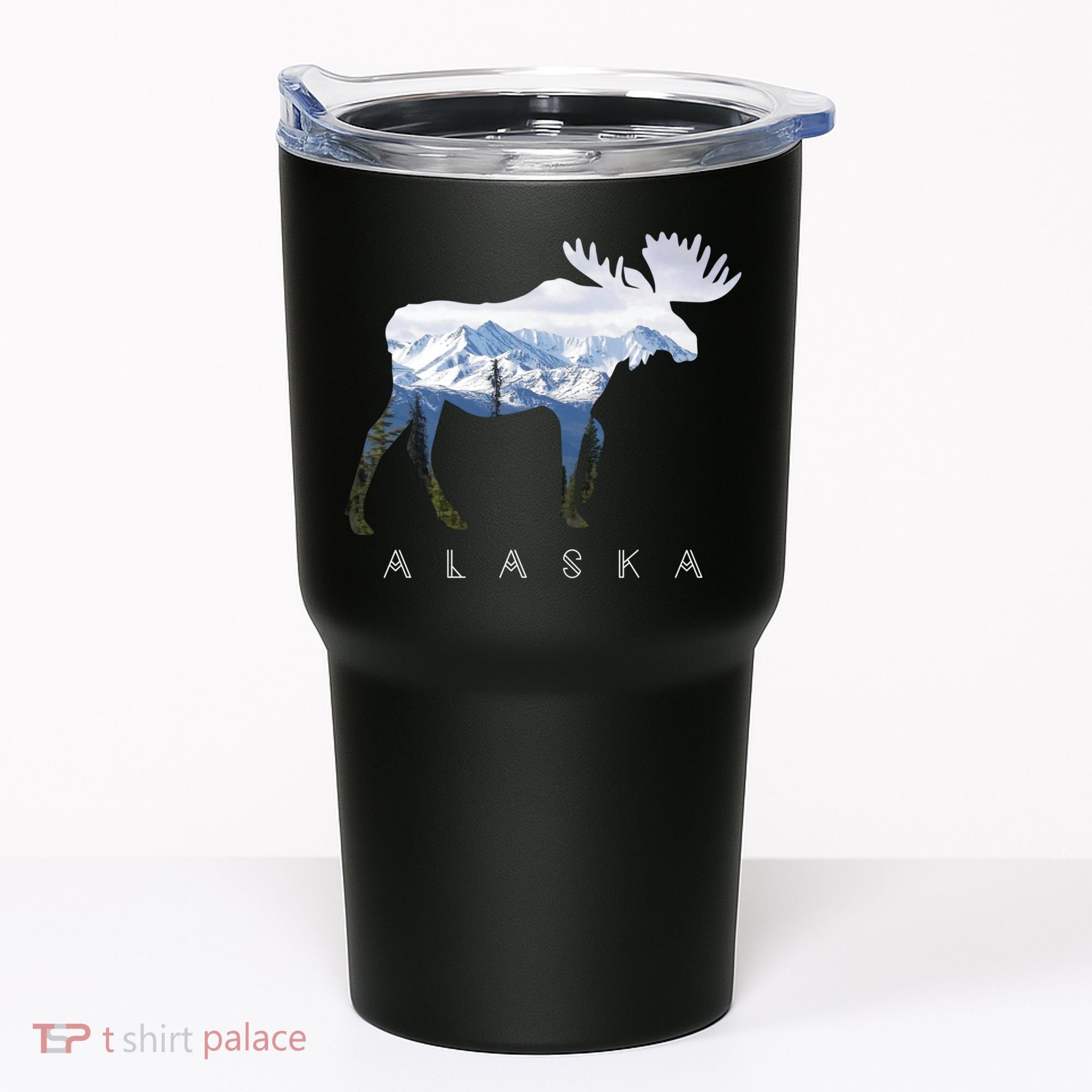 Alaska Day Moose Snowy Mountain Cute Gift Alaskan Tourist Gift Tumbler