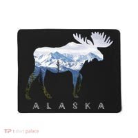 Alaska Day Moose Snowy Mountain Cute Gift Alaskan Tourist Gift Mousepad thumb 0