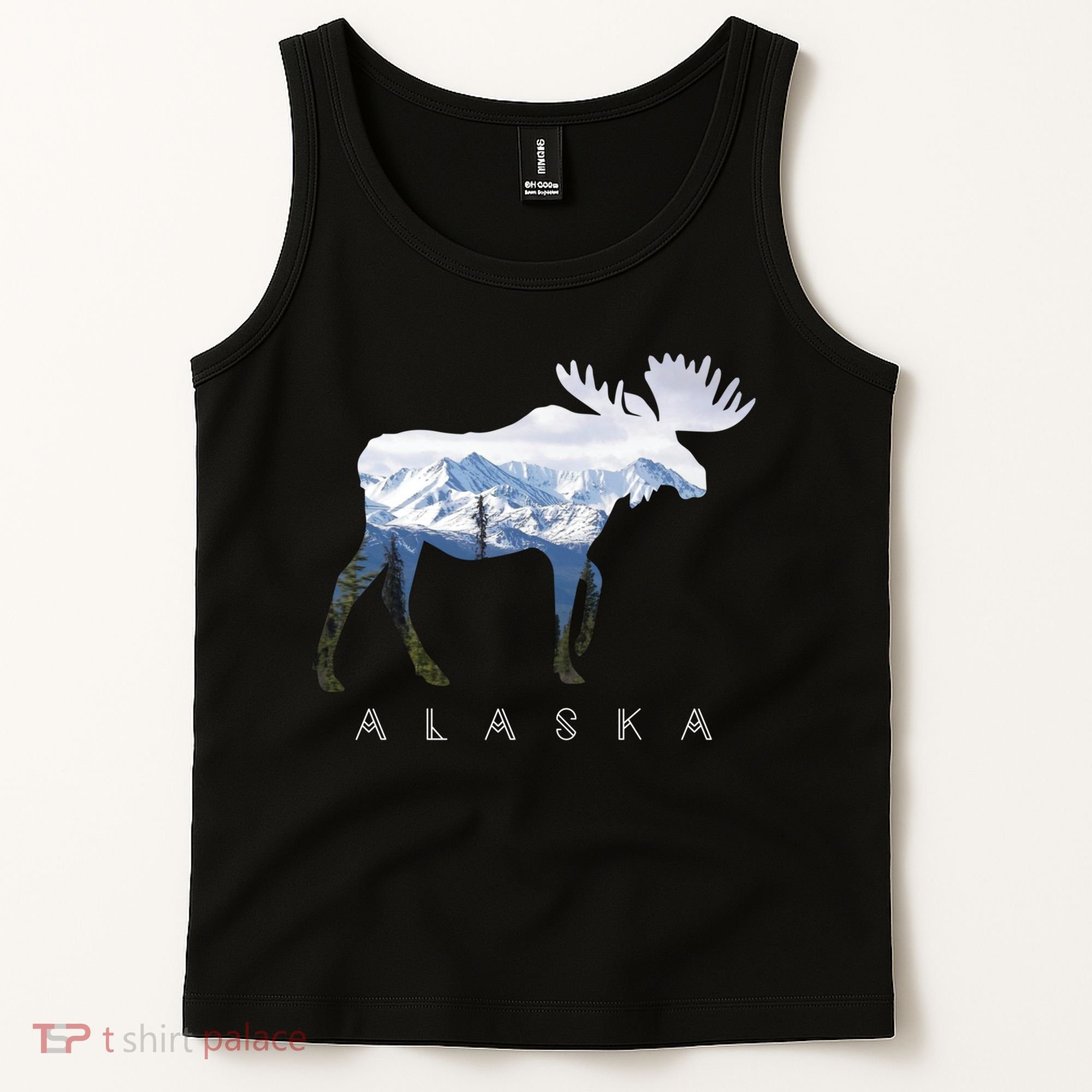 Alaska Day Moose Snowy Mountain Cute Gift Alaskan Tourist Gift Tank Top