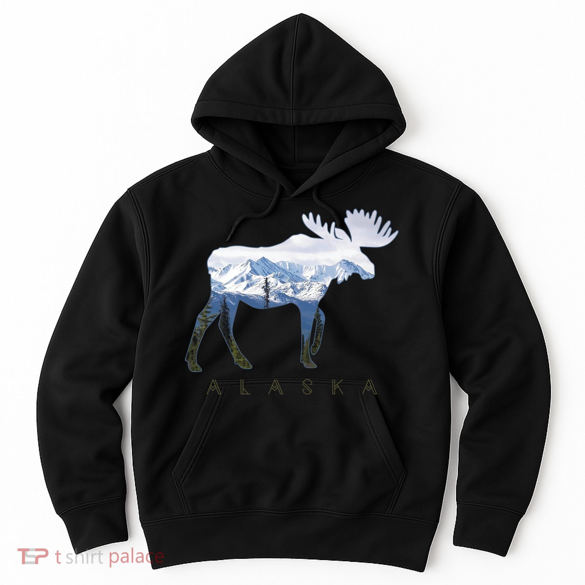 Alaska Day Moose Snowy Mountain Alaskan Tourist Hoodie