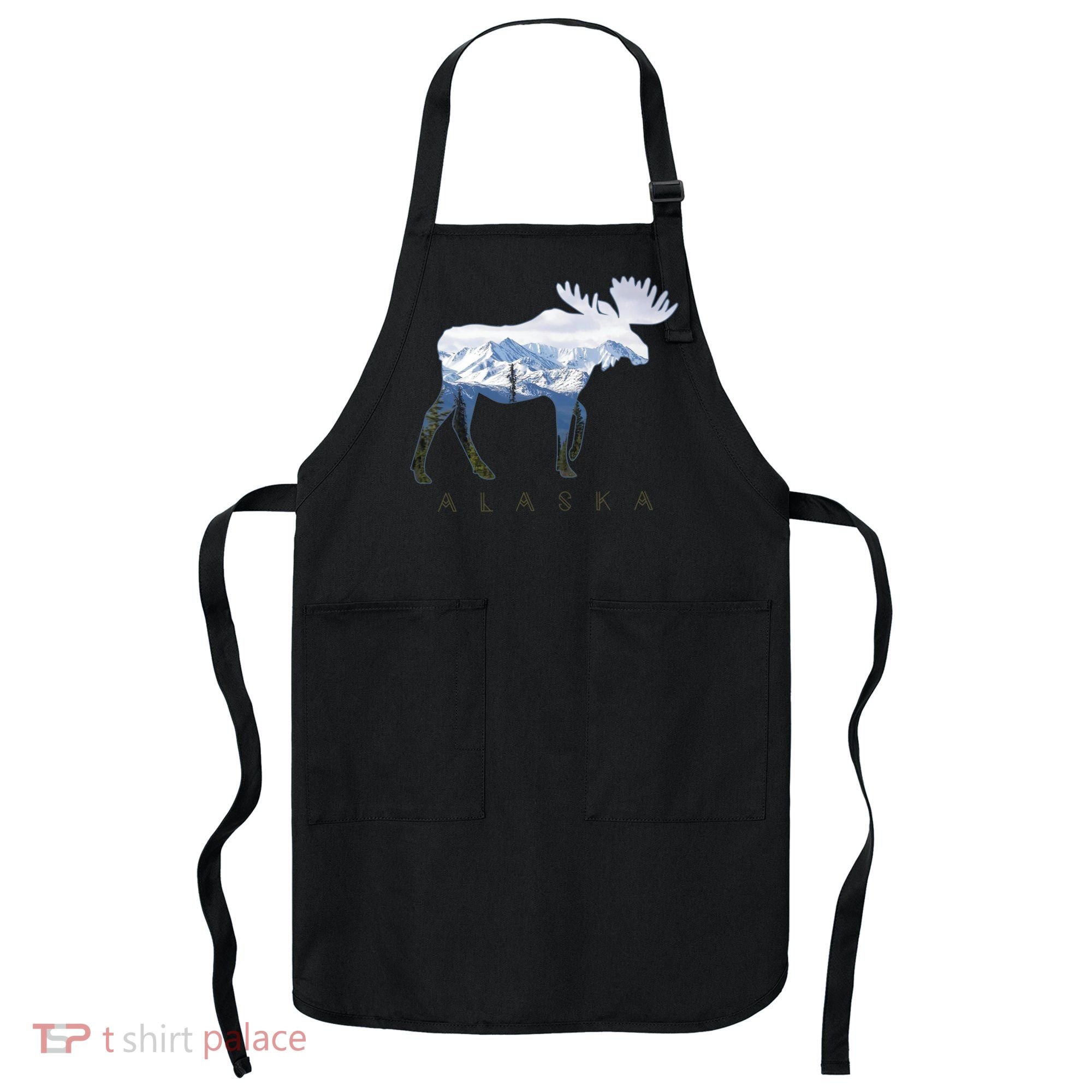 Alaska Day Moose Snowy Mountain Alaskan Tourist Apron